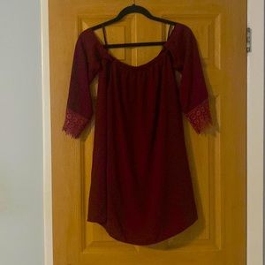 Off the shoulder burgundy dress Joyce